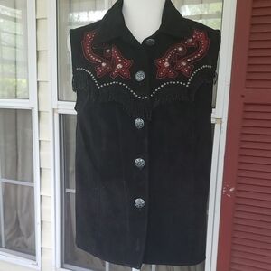 Double D Ranch Black and Red Vest